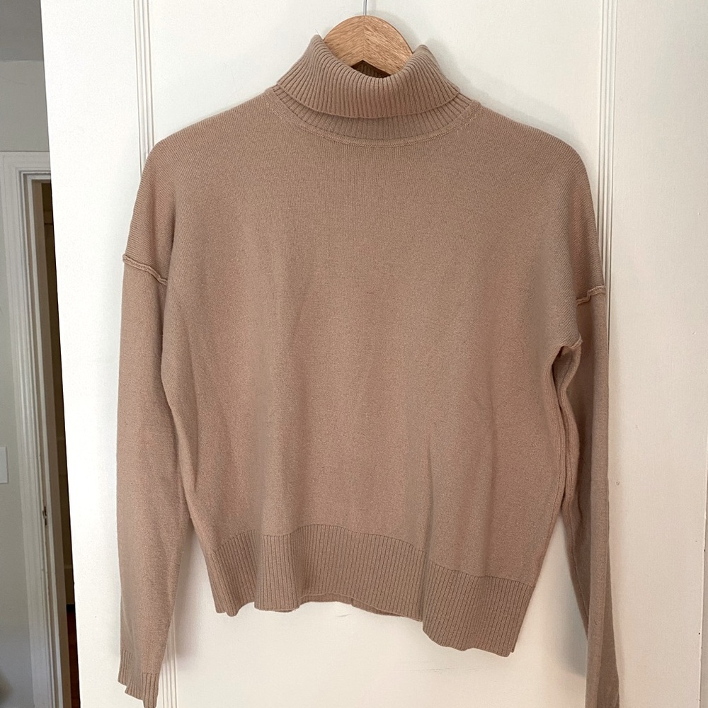 Cuyana cashmere drop sleeve turtleneck sweater